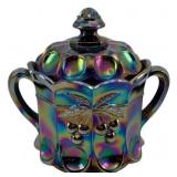Westmoreland Carnival Glass "Cherry" Biscuit Jar