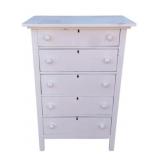 Vintage Painted 5-Drawer Chest - 45 x 17 x 30