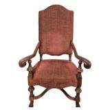Vintage Upholstered & Carved Throne Chair