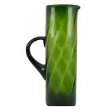 Bischoff Glass Green Optical Swirl Pitcher