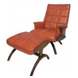 Mid-Century Orange Lounge Chair & Ottoman