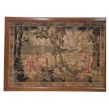 Framed Flemish Style Hunting Scene Tapestry