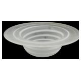 Modernist White Frosted Satin Glass Bowl 5"x14.5"