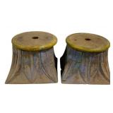 2 Wood Bases - 9.5 x 11.5 x 11.5