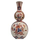 Imari Style Delft Pottery Vase - 13.75" Tall