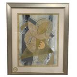 Geometric Abstract Original Work of Art - 46 x 32