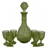 Imperial Glass Decanter & 6 Goblets
