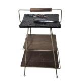 Atomic Smoking Stand w/ Pottery Ashtray
