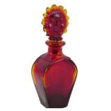 Vtg Amberina Glass Sun Stopper Perfume Bottle
