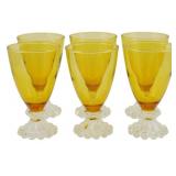 6 Anchor Hocking Berwick Boopie Amber Glasses