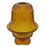 Vintage Indiana Glass Amber Fairy Lamp 6.5"