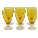 6 Anchor Hocking Berwick Boopie Amber Glasses
