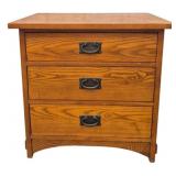 Durham Furniture Mission Oak 3 Drawer Stand