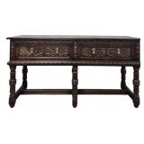 Jacobean Heavily Carved 2 Drawer Buffet