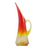 Amberina Kanawha Crackle Glass Pitcher Vase