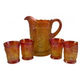 Westmoreland Pitcher & 4 Tumblers