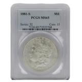 1881-S Morgan Silver Dollar PCGS MS65