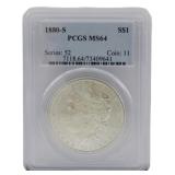 1880-S Morgan Silver Dollar PCGS MS64