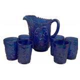 LE Smith Pitcher & 6 Tumblers