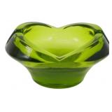 Vintage Viking Green Glass Pinched Ashtray