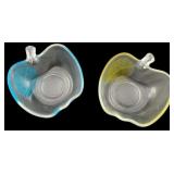 2 Glass Apple Dishes - 2 x 4.5 x 5