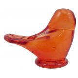 Vintage Ruby Red Art Glass Bird Figure 3"
