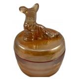 Carnival Glass Dog Trinket Dish - 5.5 x 4