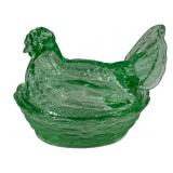 Green Hen on Nest - 7 x 5.25 x 5.5