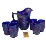 Imperial Glass Pitcher & 6 Tumblers