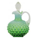 Fenton Lime Green Opalescent Hobnail Cruet
