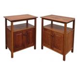 Pair Mission Oak Bedside Stands 28"x23"x17"