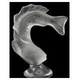 Vtg Lalique Frosted Crystal Leaping Fish