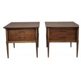 Pair Lane Mid-Century 2 Drawer Stands