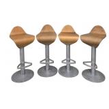 4 Modern Wood & Metal Allermuir Bar Stools
