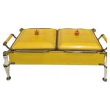 Fire King Yellow Chafing Dish w/ Double Pans
