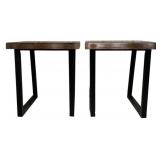 Matched Pair Live Edge Style End Tables