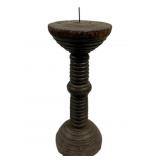 Vintage Turned-Wood Candlestick Holder
