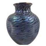 Loetz Art Glass Irridescent Vase - 6.75" Tall