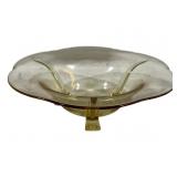 Fostoria Topaz Yellow Footed Bowl 3.5"x12"