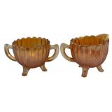 Glass Sugar and Creamer Set - 3.5" Tall
