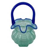 Fenton Glass Basket - 9.5 x 5.5 x 6
