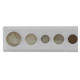 1908 US 5 Coin Cased Set