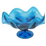 Viking Bluenique 6 Petal Glass Compote