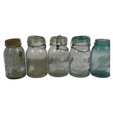 5pc. Lot Mason Jars 8" tall