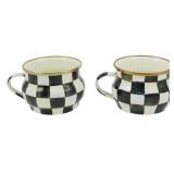 Mackenzie Childs Courtly Check Enamel Cups