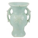 Vintage McCoy Matte Seafoam Flower Vase 9.5"