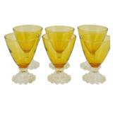 6 Anchor Hocking Berwick Boopie Amber Glasses