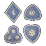 4 Wedgwood Blue Bridge Dishes - 4.5 x 4.5