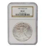 1987 American Silver Eagle Dollar NGC MS69