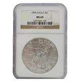 1996 American Silver Eagle Dollar NGC MS69